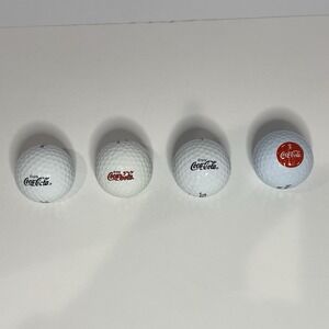 Lot of 4 Coca-Cola Logo Golf Balls – Titleist, Maxfli, Slazenger - Promo Balls
